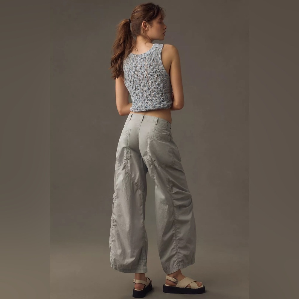 NWT Size 24 - Anthropologie Pilcro Parachute Curve Barrel Pants (Color Sky)
